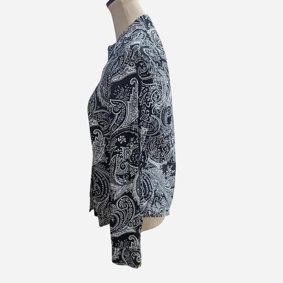 Chaps Women's Size Small Black/White Paisley Top - Picture 5 of 5